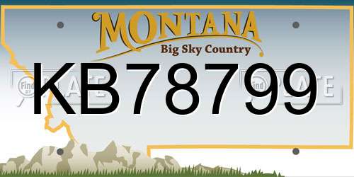 KB78799 Montana License Plate