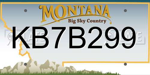 KB7B299 Montana License Plate