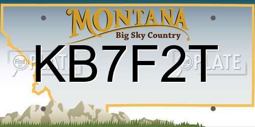 KB7F2T Montana License Plate