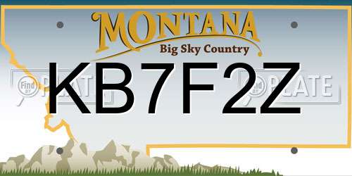 KB7F2Z Montana License Plate