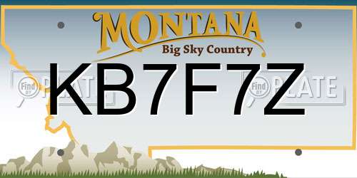KB7F7Z Montana License Plate