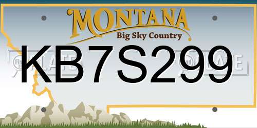 KB7S299 Montana License Plate