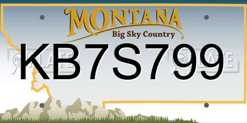 KB7S799 Montana License Plate
