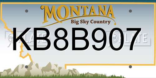 KB8B907 Montana License Plate