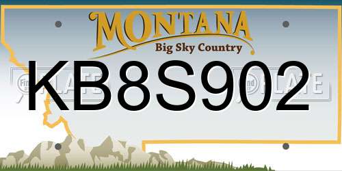 KB8S902 Montana License Plate