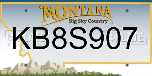 KB8S907 Montana License Plate