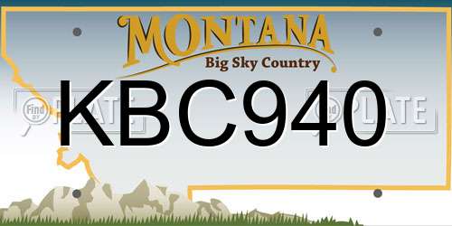 KBC940 Montana License Plate