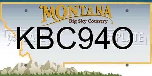 KBC94O Montana License Plate