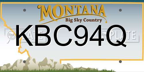 KBC94Q Montana License Plate