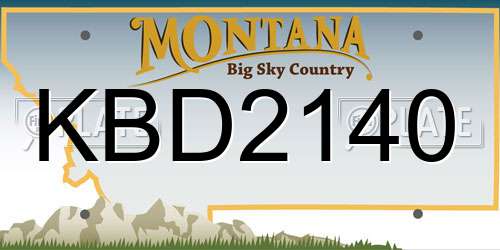 KBD2140 Montana License Plate