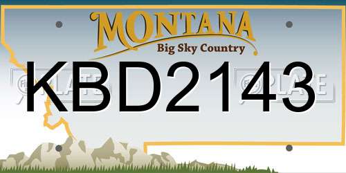 KBD2143 Montana License Plate