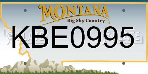 KBE0995 Montana License Plate