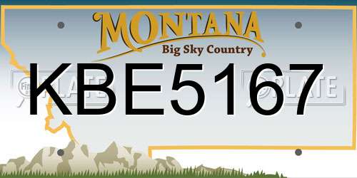 KBE5167 Montana License Plate