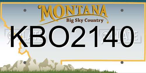 KBO2140 Montana License Plate