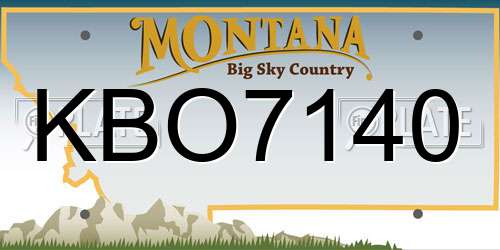 KBO7140 Montana License Plate