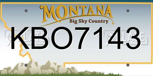 KBO7143 Montana License Plate