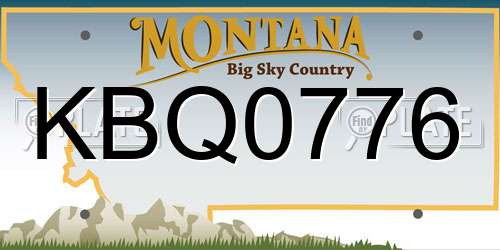 KBQ0776 Montana License Plate