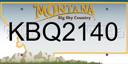 KBQ2140 Montana License Plate