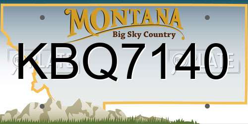 KBQ7140 Montana License Plate