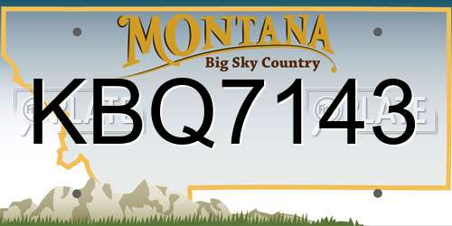 KBQ7143 Montana License Plate