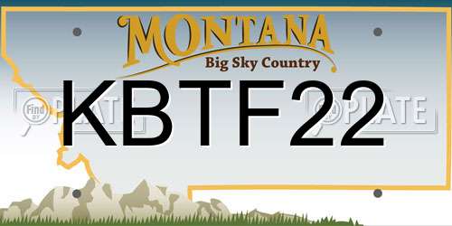 KBTF22 Montana License Plate