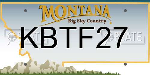 KBTF27 Montana License Plate