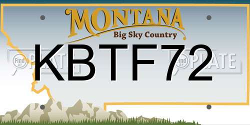 KBTF72 Montana License Plate