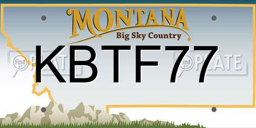 KBTF77 Montana License Plate