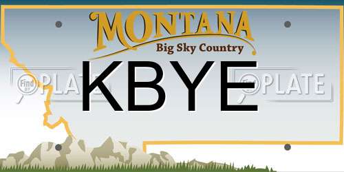 KBYE Montana License Plate