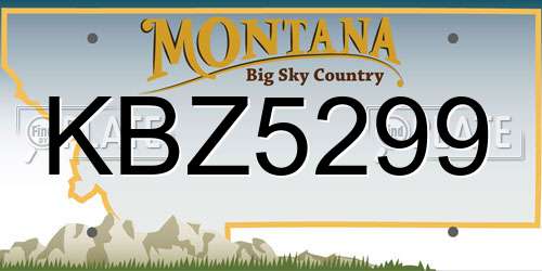 KBZ5299 Montana License Plate