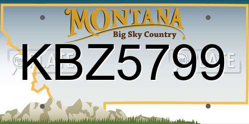 KBZ5799 Montana License Plate