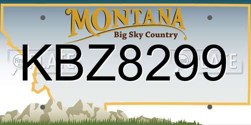 KBZ8299 Montana License Plate