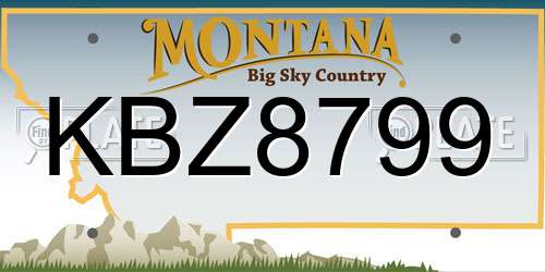 KBZ8799 Montana License Plate