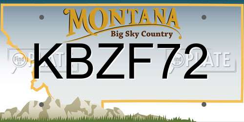 KBZF72 Montana License Plate