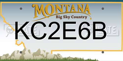 KC2E6B Montana License Plate