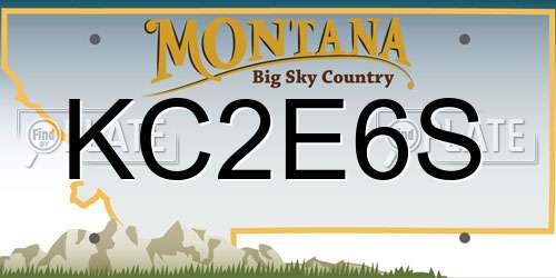 KC2E6S Montana License Plate