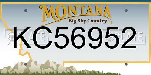 KC56952 Montana License Plate