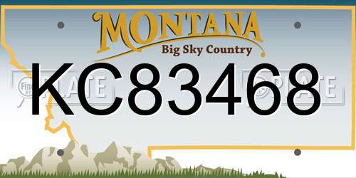 KC83468 Montana License Plate