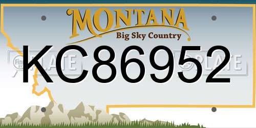 KC86952 Montana License Plate