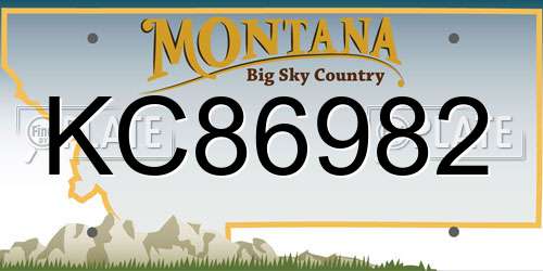 KC86982 Montana License Plate
