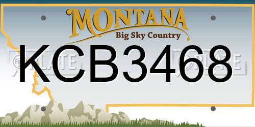 KCB3468 Montana License Plate