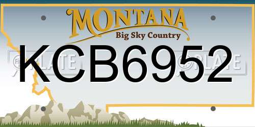 KCB6952 Montana License Plate