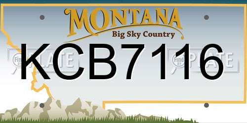 KCB7116 Montana License Plate