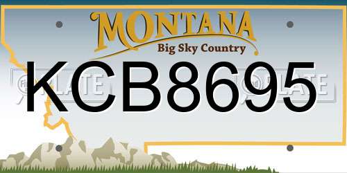 KCB8695 Montana License Plate