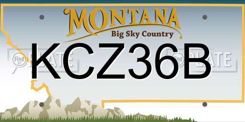 KCZ36B Montana License Plate