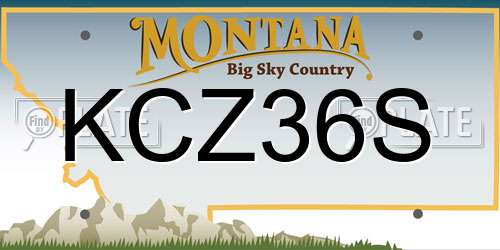 KCZ36S Montana License Plate
