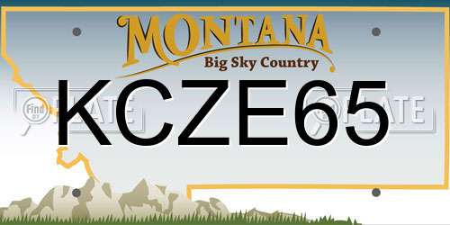 KCZE65 Montana License Plate