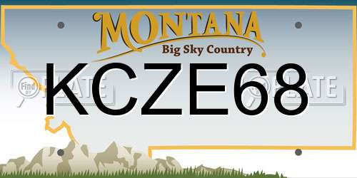 KCZE68 Montana License Plate
