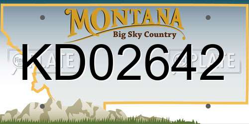 KD02642 Montana License Plate