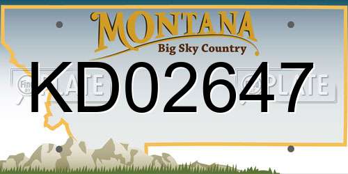 KD02647 Montana License Plate